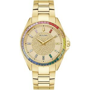 Bulova Crystal Phantom Gold-Tone Mens Watch